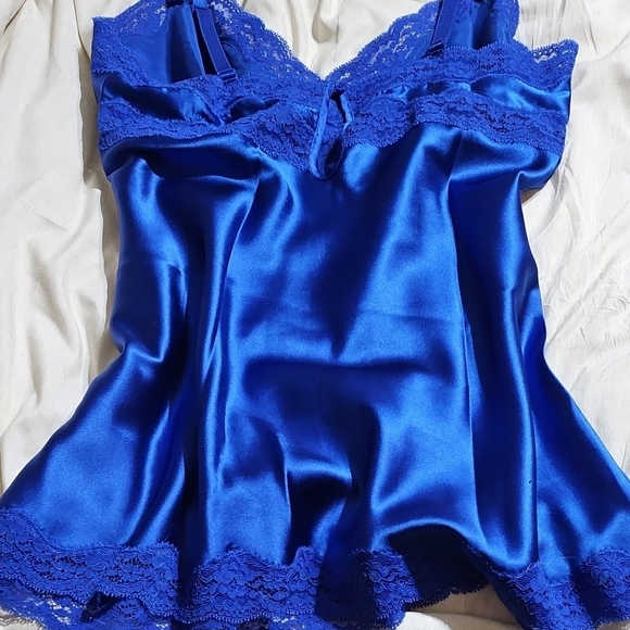 Stella McCartney 2014 Royal Blue Silk Camisole with Lace Trim - Picture 5 of 8